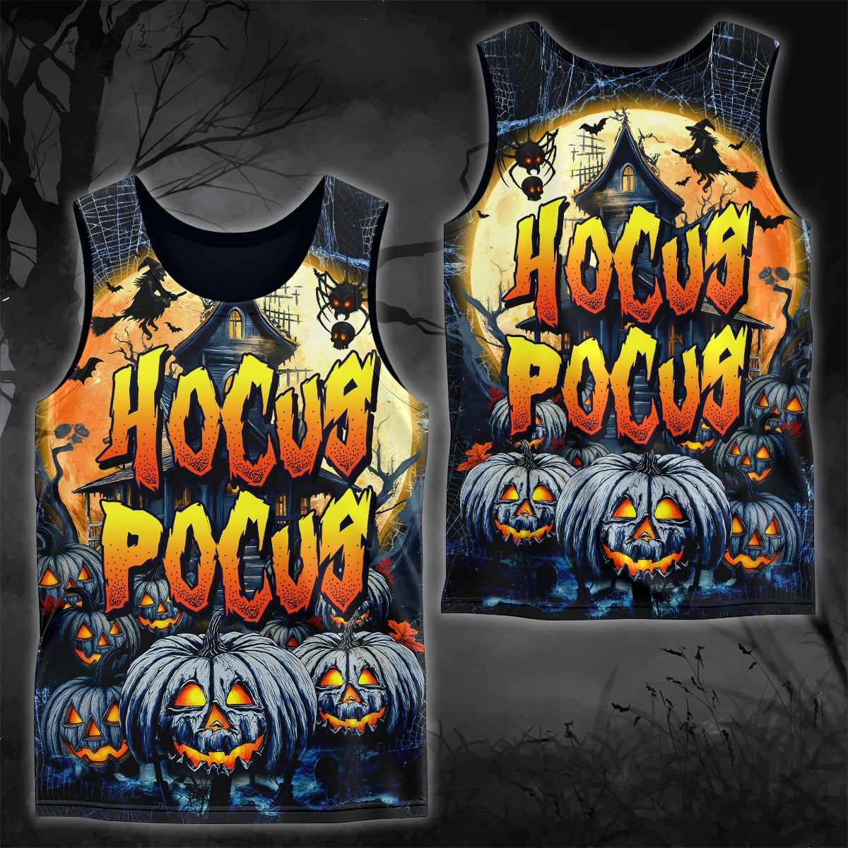 Hocus Pocus Halloween Shirt – Spooky Pumpkins & Haunted House Design