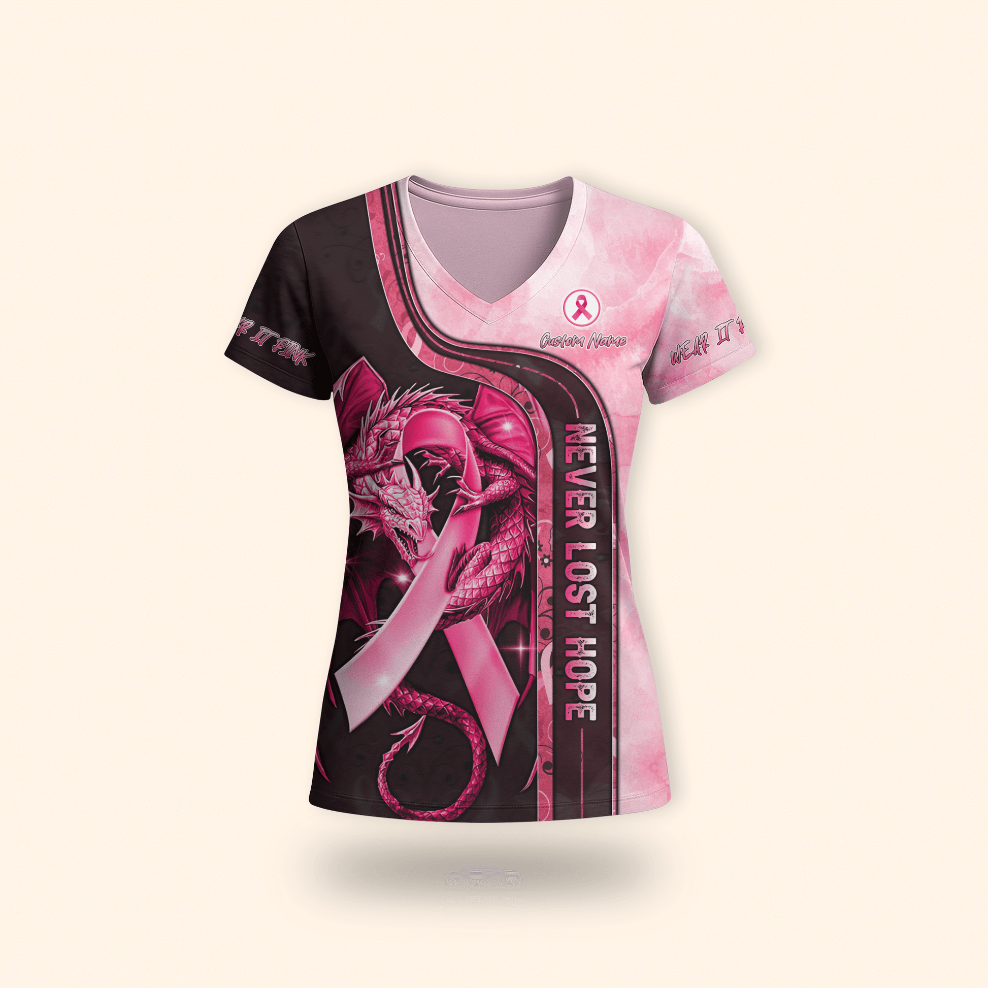Warrior Dragon Breast Cancer Awareness  - Breast Cancer Awareness shirt, Custom Choo