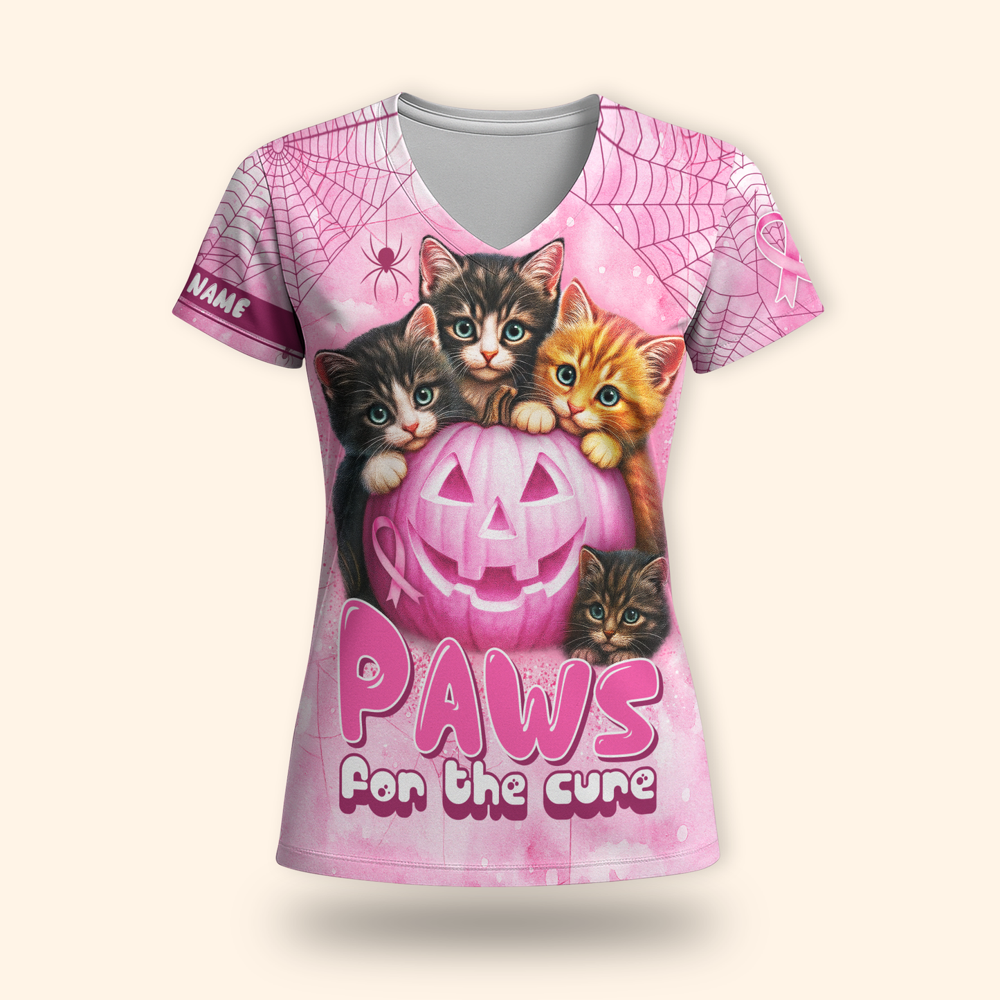 Personalized Pink Paw For The Cure, Custom Choo