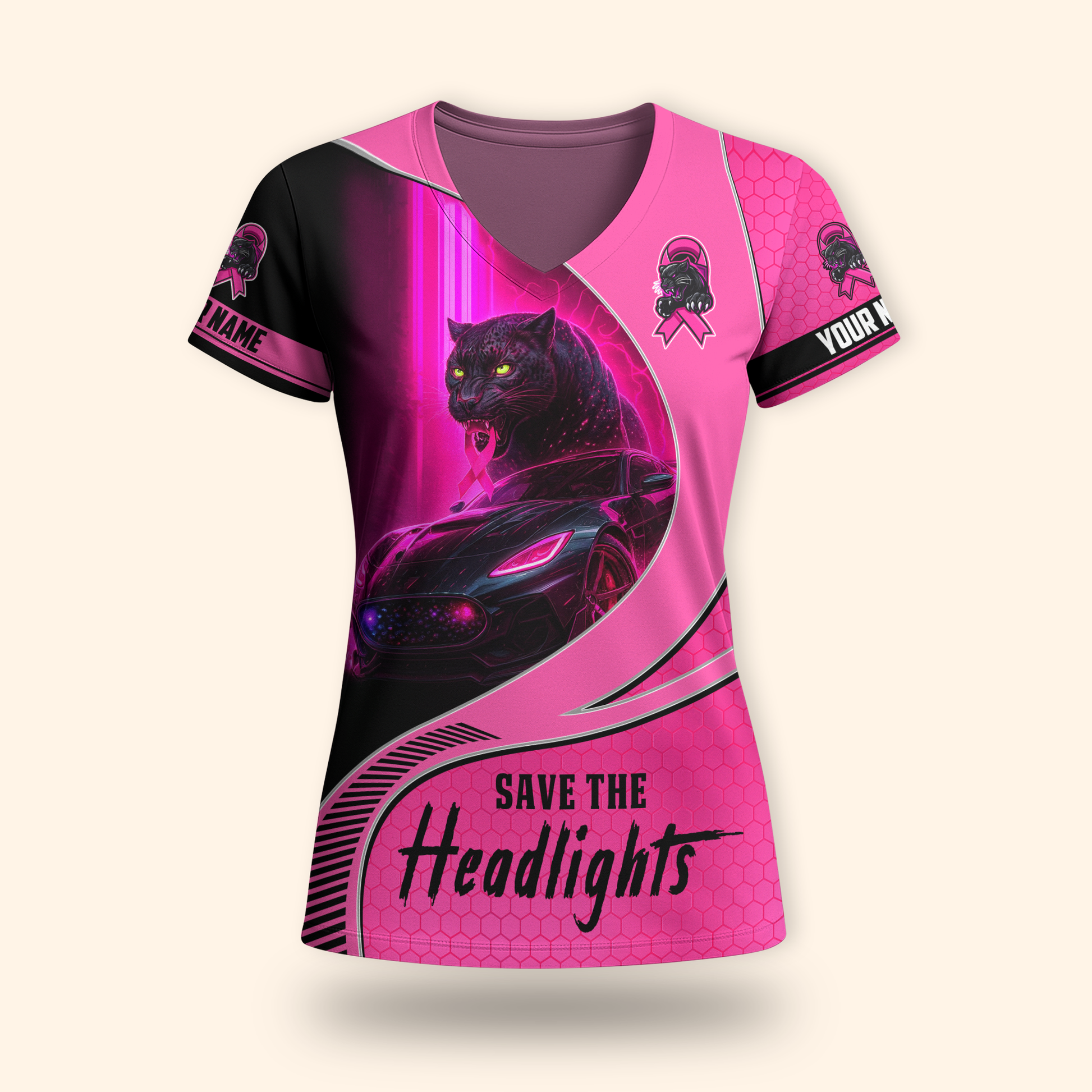 Personalized Save The Headlight - Breast Cancer Awareness Shirt, Custom Choo