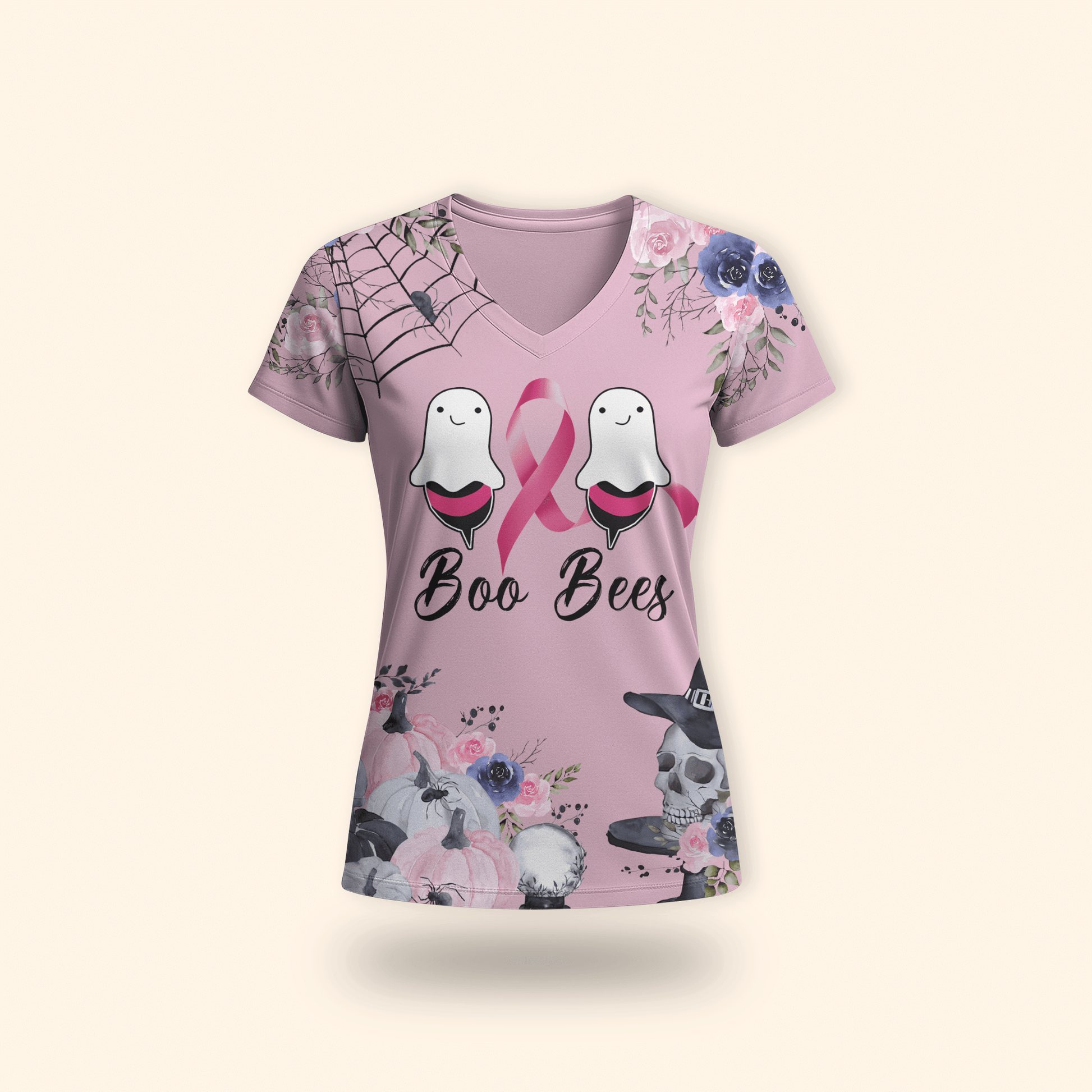 "Boo Bees" Ghost Halloween Awareness - Breast Cancer Awareness shirt, Custom Choo