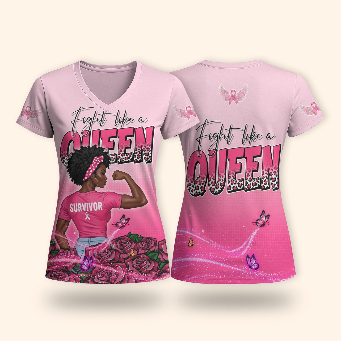 Fight Like A Queen Shirt - Survivor Breast Cancer Awareness Shirt