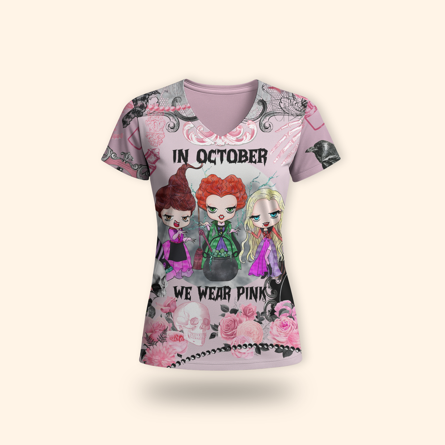 We Wear Pink Witches Halloween - Halloween Shirt, Custom Choo