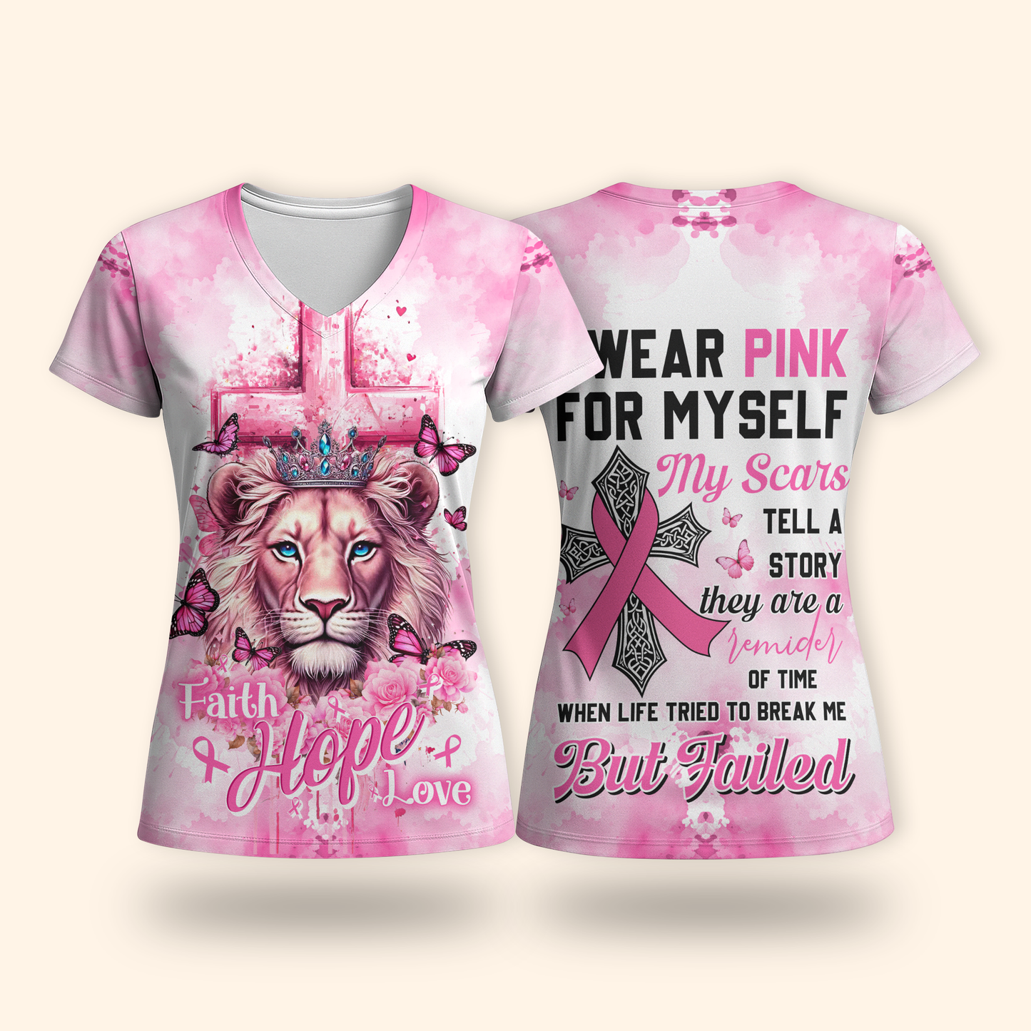 "I Wear Pink For Myself" Empowerment Breast Cancer Awareness Shirt, Custom Choo