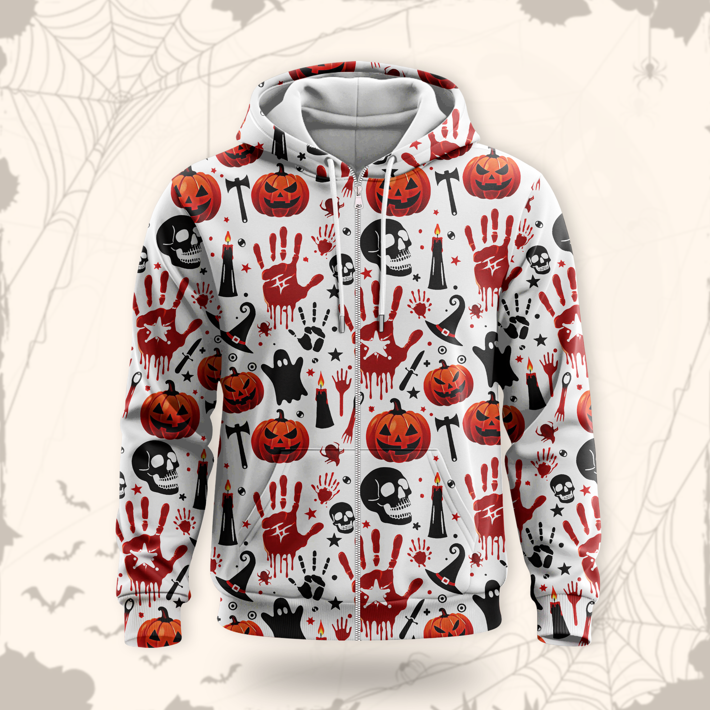 Bloody Handprint and Pumpkin Halloween shirt, Custom Choo