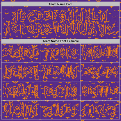 Custom Purple Bay Orange 3D Halloween Bat Skull Doodle Party Costume Ideas Sports Pullover Sweatshirt Hoodie