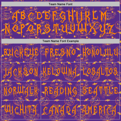 Custom Purple Bay Orange 3D Halloween Pumpkin Bat Doodle Party Costume Ideas Sports Pullover Sweatshirt Hoodie