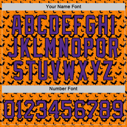 Custom Bay Orange Purple-Black 3D Halloween Bat Party Costume Ideas Sports Pullover Sweatshirt Hoodie