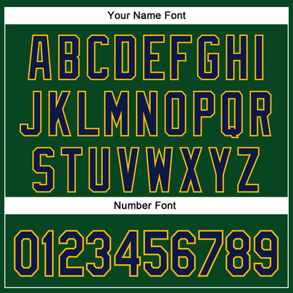 Custom Stitched Green Navy-Gold 3D Pattern Design Sportswear Pullover Sweatshirt Hoodie