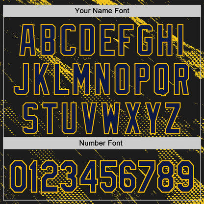 Custom Stitched Black Navy-Gold 3D Pattern Design Sportswear Pullover Sweatshirt Hoodie