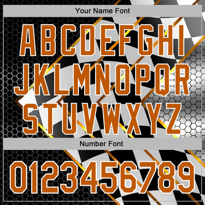 Custom Black Texas Orange Yellow-White 3D Pattern Design Formula Auto Car Racing Motorsport Sports Pullover Sweatshirt Hoodie