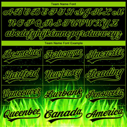 Custom Stitched Black Neon Green 3D Pattern Design Flame Sports Pullover Sweatshirt Hoodie