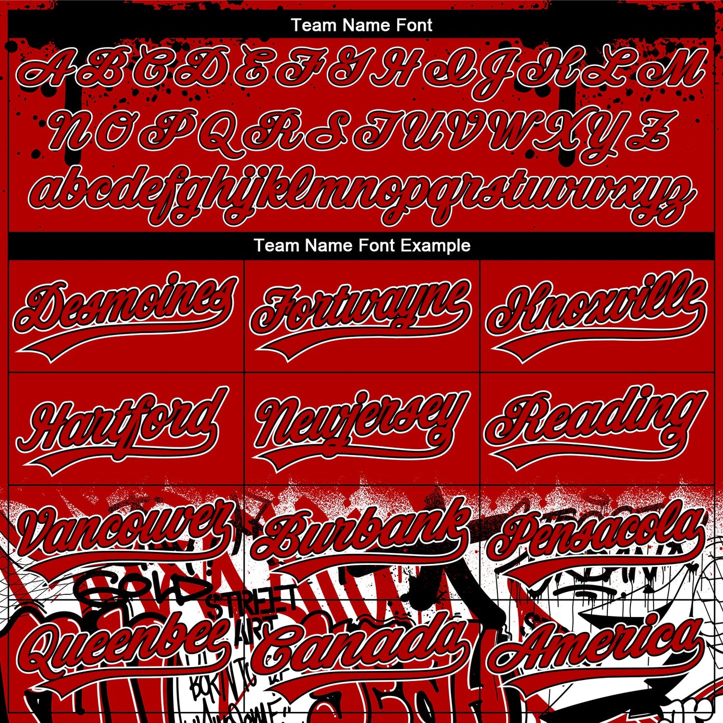 Custom Stitched Red Black-White 3D Graffiti Splash Street Art Sports Pullover Sweatshirt Hoodie