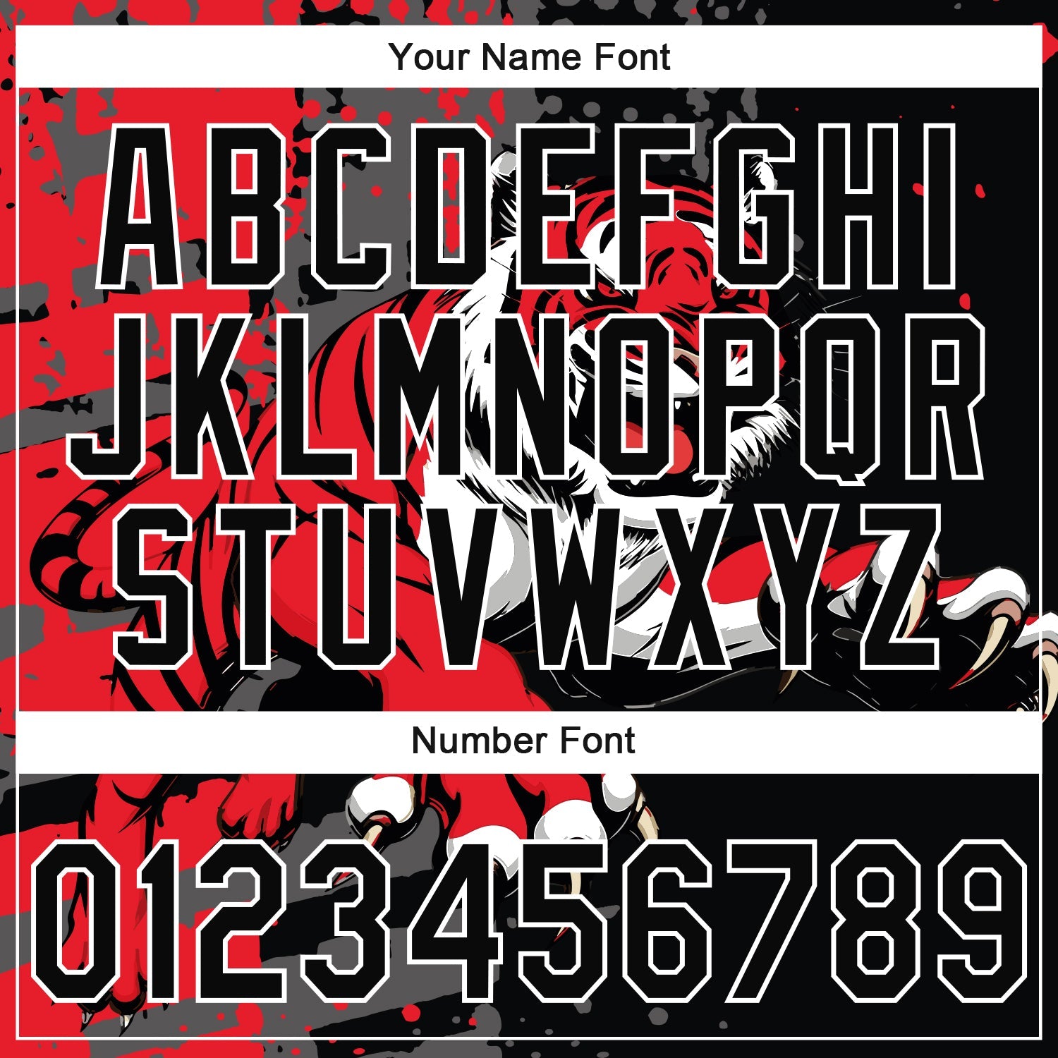 Custom Stitched Black Red Gray-White 3D Pattern Design Animal Tiger Sports Pullover Sweatshirt Hoodie