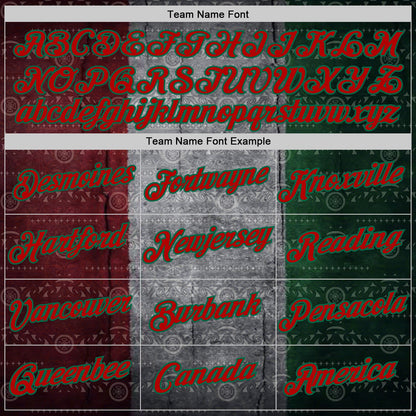 Custom Gray Red-Kelly Green 3D Pattern Design Meixican Tribal Sportswear Pullover Sweatshirt Hoodie
