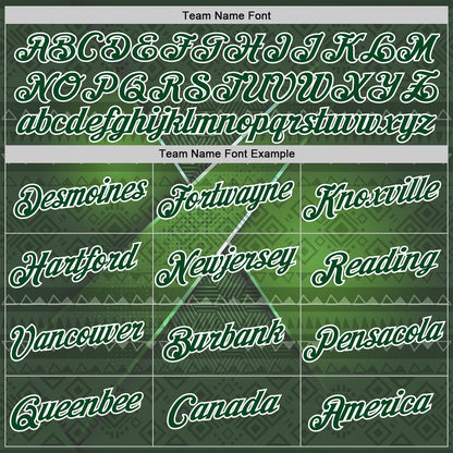 Custom Green White 3D Pattern Design Ethnic Tribal Sportswear Pullover Sweatshirt Hoodie