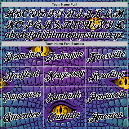 Custom Stitched Purple Black-White 3D Pattern Design Crocodile Skin Print Sportswear Pullover Sweatshirt Hoodie