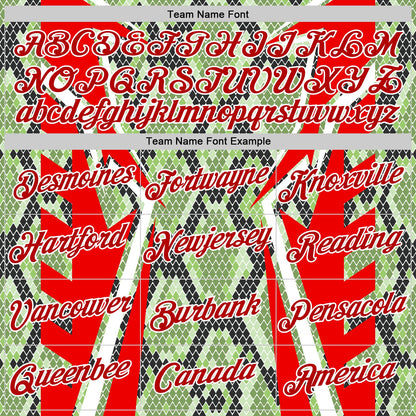 Custom Stitched Green Red Black-White 3D Pattern Design Snake Skin Print Sportswear Pullover Sweatshirt Hoodie