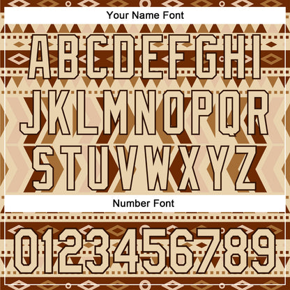 Custom City Cream Brown 3D Pattern Design Western Cowboy Tribal Ethnic Sports Pullover Sweatshirt Hoodie