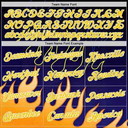 Custom Blue Yellow-White 3D Abstract Flame Sports Pullover Sweatshirt Hoodie