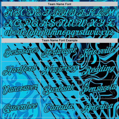 Custom Lakes Blue Black 3D Abstract Flame Sports Pullover Sweatshirt Hoodie