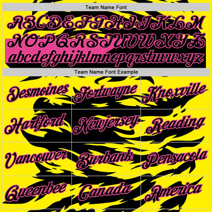 Custom Black Light Yellow-Pink 3D Abstract Flame Sports Pullover Sweatshirt Hoodie