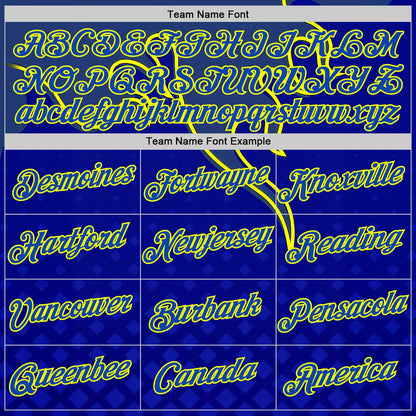 Custom Royal Thunder Blue-Yellow 3D Abstract Flame Sports Pullover Sweatshirt Hoodie