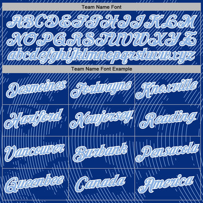 Custom Stitched Royal Light Blue-White Curve Lines Sports Pullover Sweatshirt Hoodie