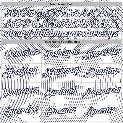Custom Stitched White Navy Curve Lines Sports Pullover Sweatshirt Hoodie