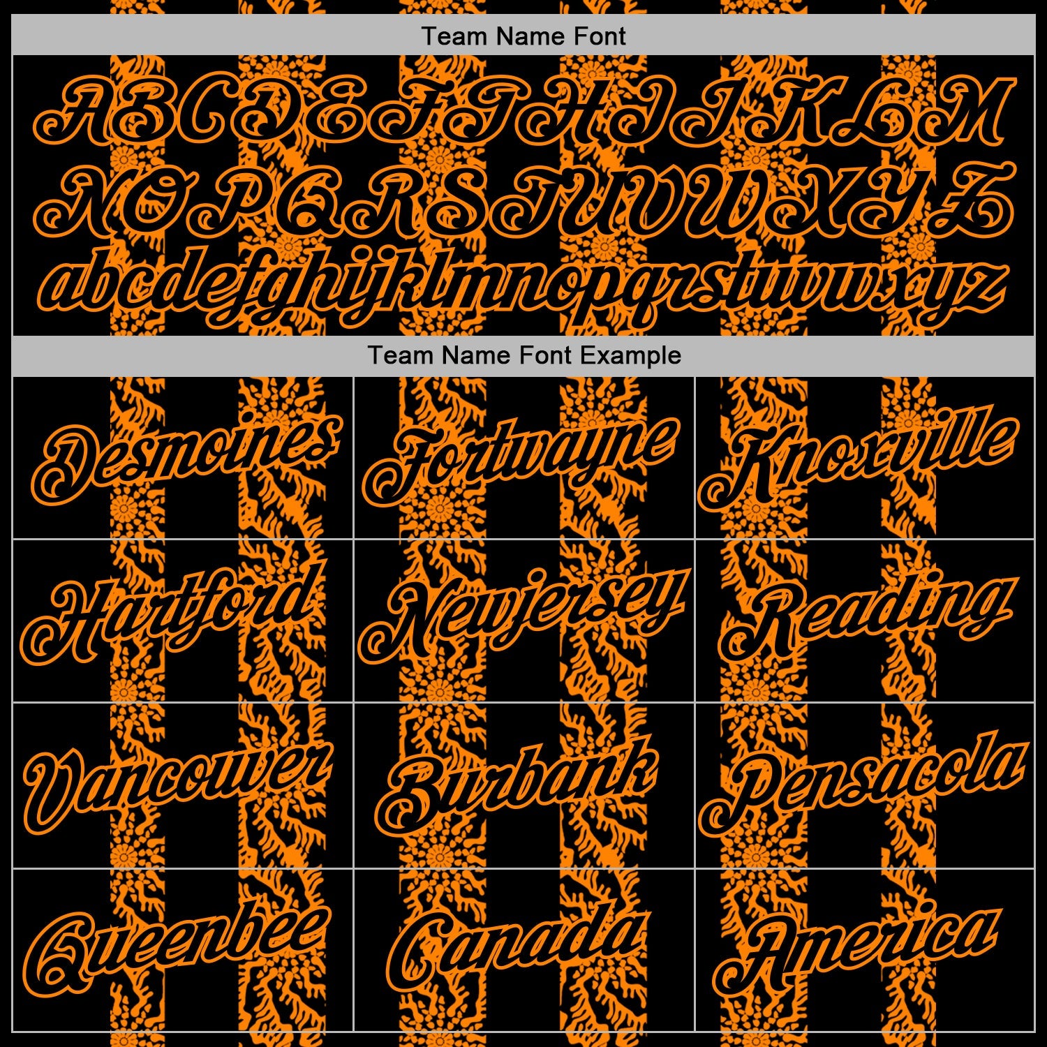 Custom Stitched Black Bay Orange Abstract Shape Pattern Sports Pullover Sweatshirt Hoodie