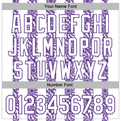 Custom Stitched White Purple Abstract Shape Pattern Sports Pullover Sweatshirt Hoodie