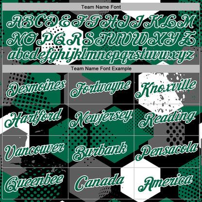Custom Stitched Black Kelly Green-White Geometric Shape Pattern Sports Pullover Sweatshirt Hoodie
