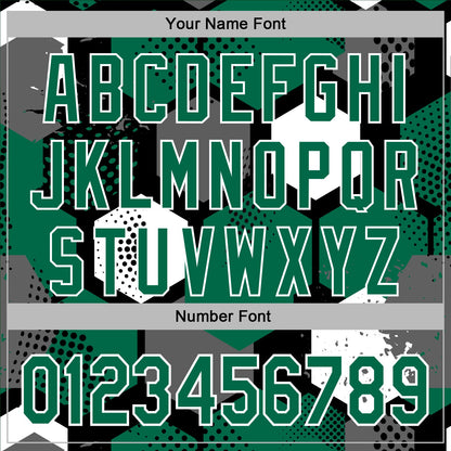 Custom Stitched Black Kelly Green-White Geometric Shape Pattern Sports Pullover Sweatshirt Hoodie