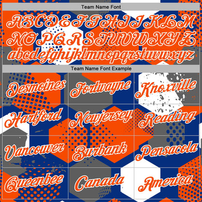 Custom Stitched Royal Orange-White Geometric Shape Pattern Sports Pullover Sweatshirt Hoodie