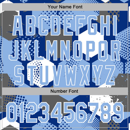Custom Stitched Royal Light Blue-White Geometric Shape Pattern Sports Pullover Sweatshirt Hoodie