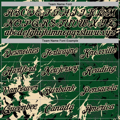 Custom Stitched Green Black-Cream Splash Sports Pullover Sweatshirt Hoodie