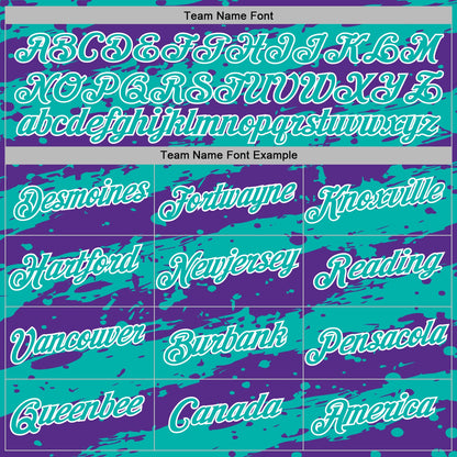 Custom Stitched Purple Aqua-White Splash Torn Paper Style Sports Pullover Sweatshirt Hoodie