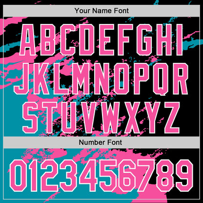 Custom Stitched Black Pink Teal-White 3D Pattern Design Abstract Fragment Art Splash Sports Pullover Sweatshirt Hoodie