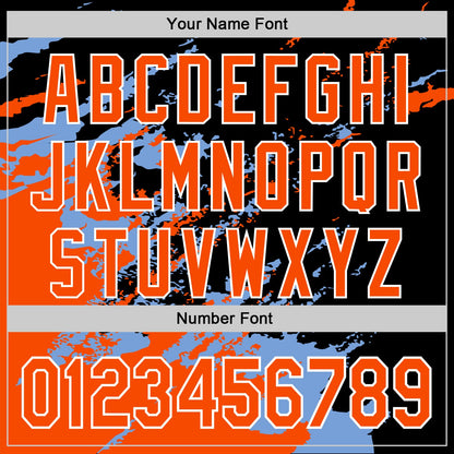 Custom Stitched Black Orange Powder Blue-White 3D Pattern Design Abstract Fragment Art Splash Sports Pullover Sweatshirt Hoodie