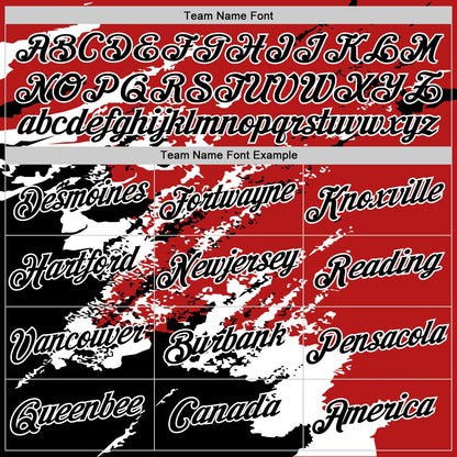 Custom Stitched Red Black-White 3D Pattern Design Abstract Fragment Art Splash Sports Pullover Sweatshirt Hoodie