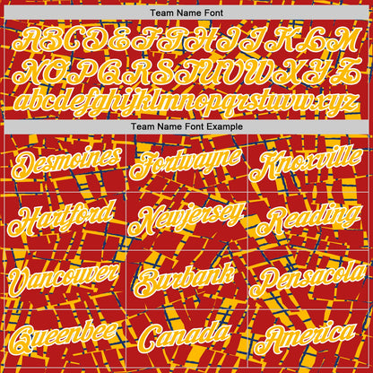 Custom Stitched Red Gold-White 3D Pattern Design Line Sports Pullover Sweatshirt Hoodie