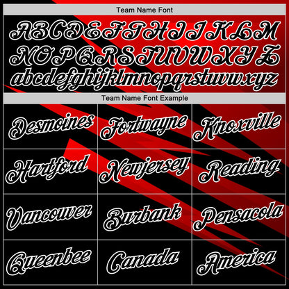 Custom Stitched Black Red-White 3D Pattern Design Line Sports Pullover Sweatshirt Hoodie