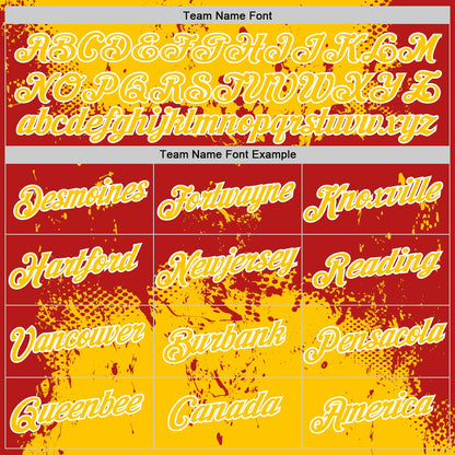 Custom Stitched Yellow Red-White 3D Pattern Design Abstract Splatter Grunge Art Sports Pullover Sweatshirt Hoodie