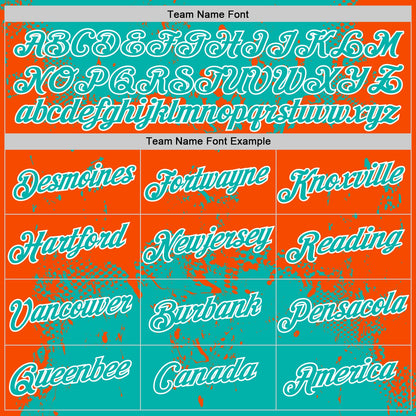 Custom Stitched Aqua Orange-White 3D Pattern Design Abstract Splatter Grunge Art Sports Pullover Sweatshirt Hoodie