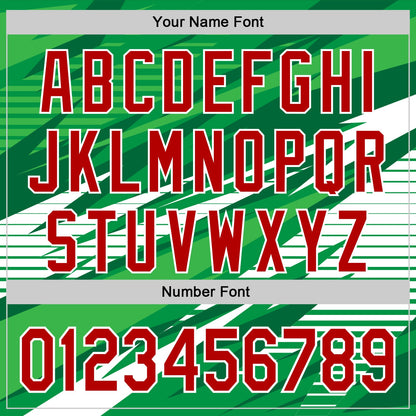 Custom Stitched Kelly Green Red-White 3D Pattern Design Line Sports Pullover Sweatshirt Hoodie