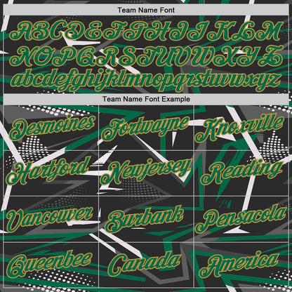 Custom Stitched Black Kelly Green Old Gold-White 3D Pattern Design Line Sports Pullover Sweatshirt Hoodie