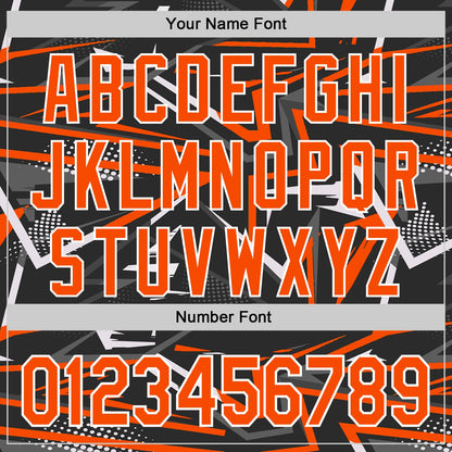 Custom Stitched Black Orange-White 3D Pattern Design Line Sports Pullover Sweatshirt Hoodie