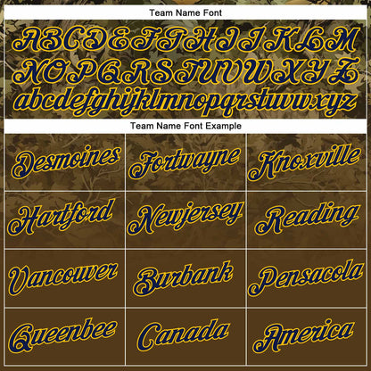 Custom Stitched Olive Navy-Yellow 3D Pattern Design Tree Camo Gradient Hunting Sports Pullover Sweatshirt Salute To Service Hoodie
