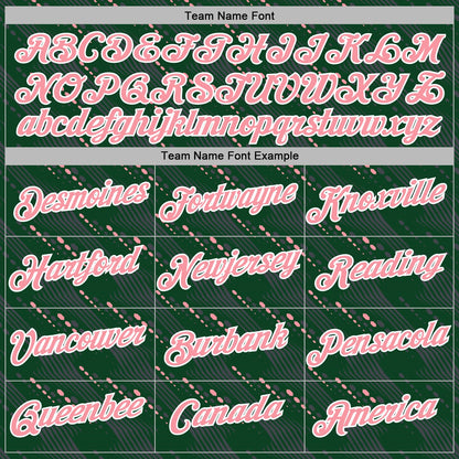Custom Stitched Green Medium Pink-White Slant Lines Sports Pullover Sweatshirt Hoodie