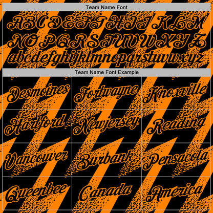 Custom Stitched Black Bay Orange Zigzag Shape Sports Pullover Sweatshirt Hoodie
